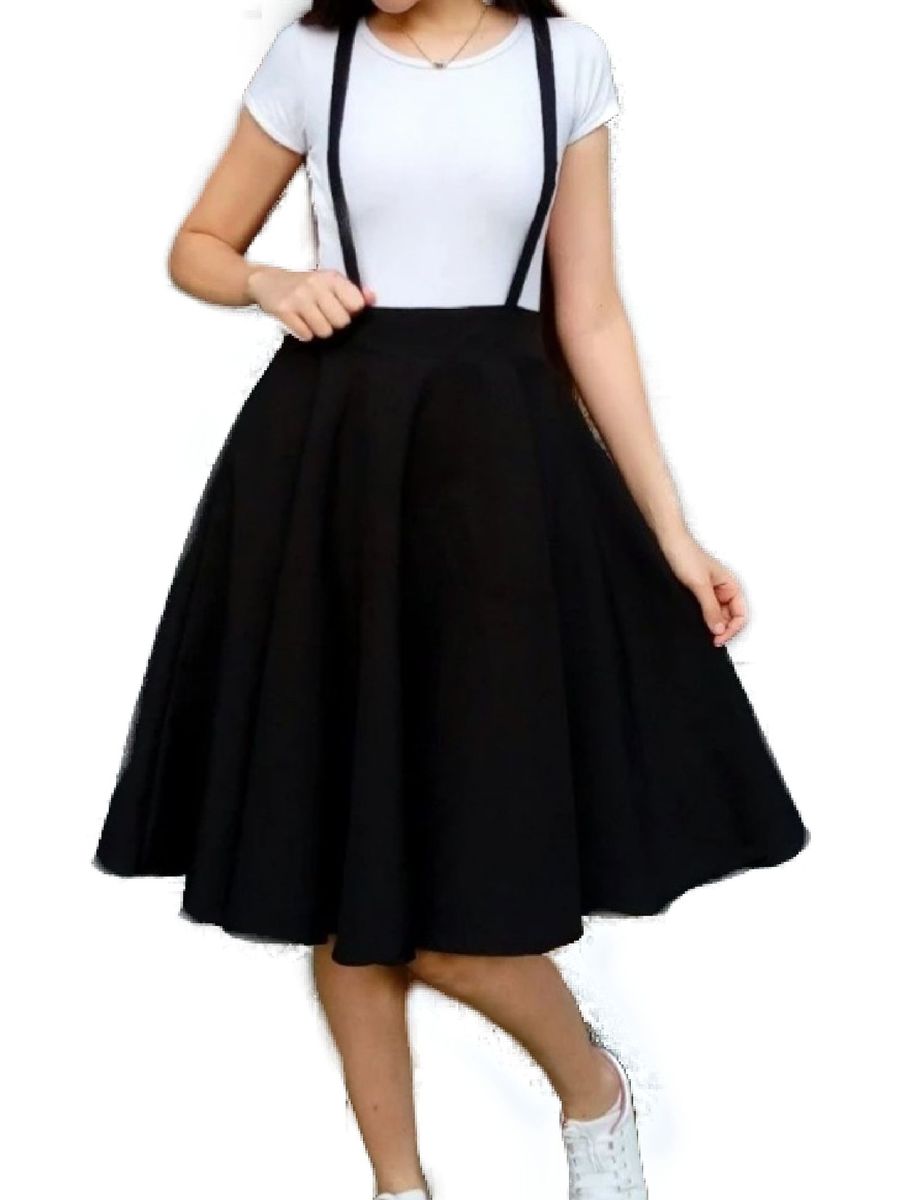 saia midi com suspensorio