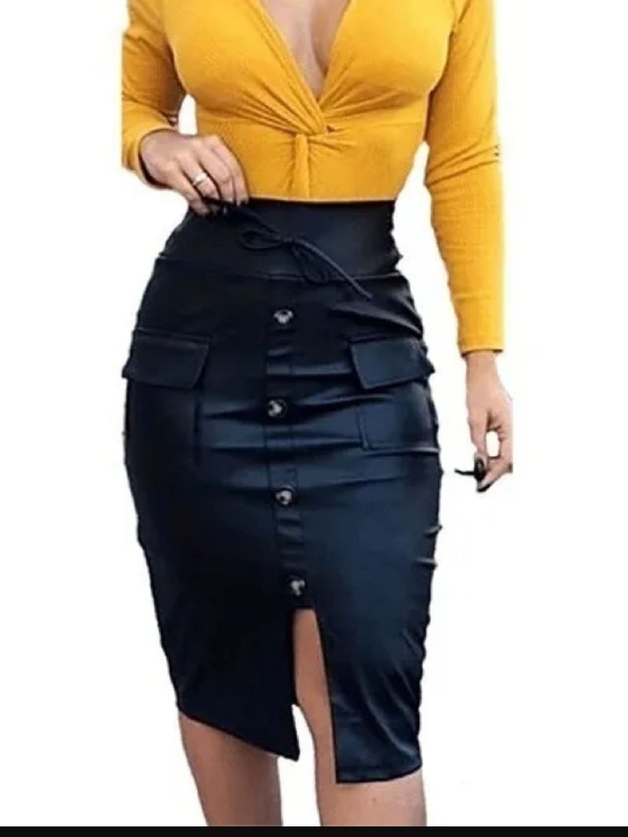 saia preta couro ecologico