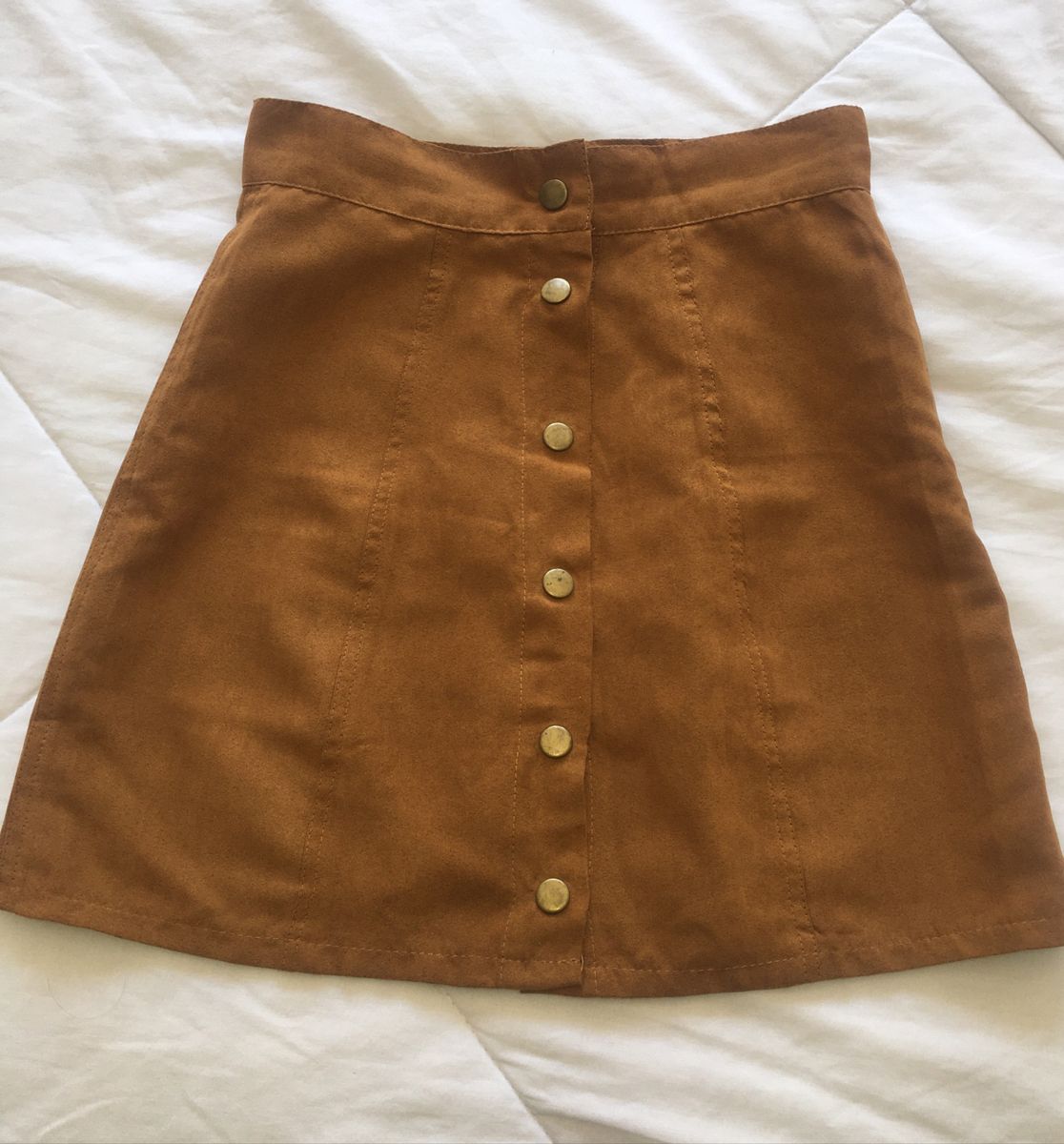 saia em suede caramelo