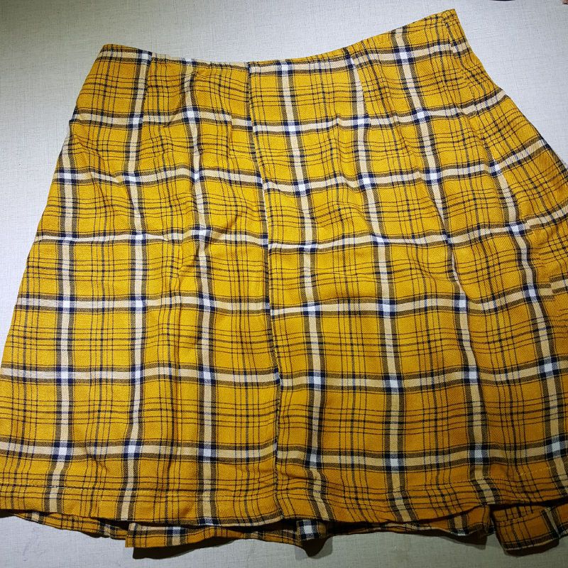 Conjunto Xadrez Amarelo, Saia Feminina Shein Usado 75987744