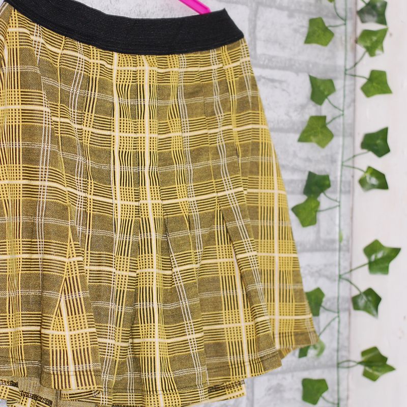 Saia Xadrez Colegial com Pregas Plissada Usado 95953841 enjoei