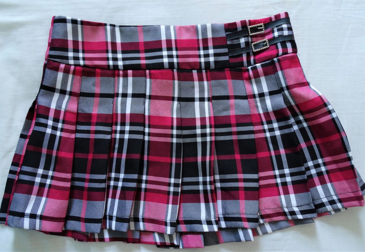 saia xadrez rosa