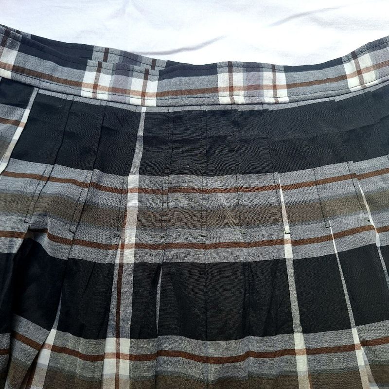 Saia Xadrez Tam M Colegial K-Pop Moda Coreana Plissada Punk Shein