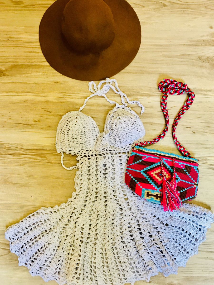 vestido praia croche