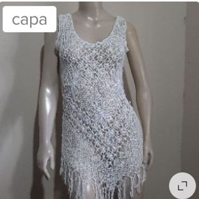 Saida de praia croche hot sale branca