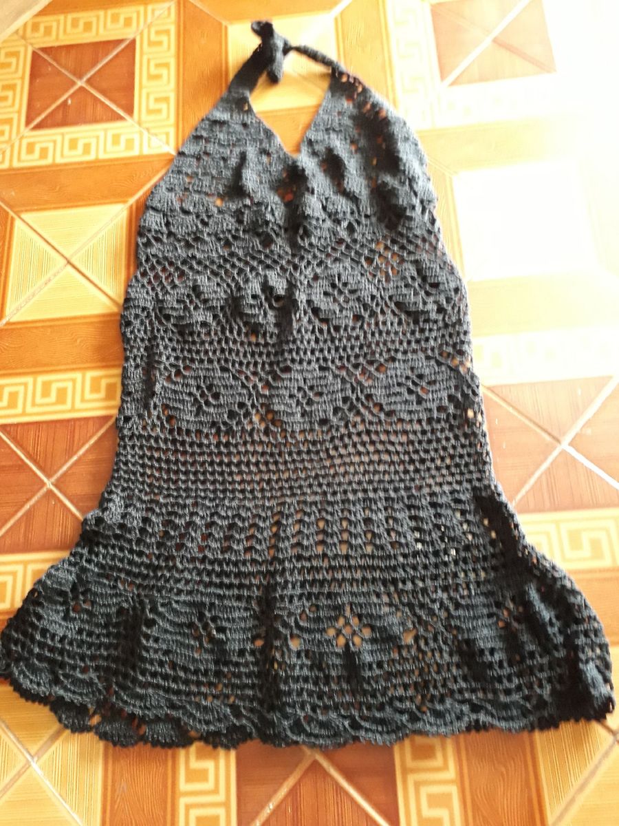 vestido de croche frente unica