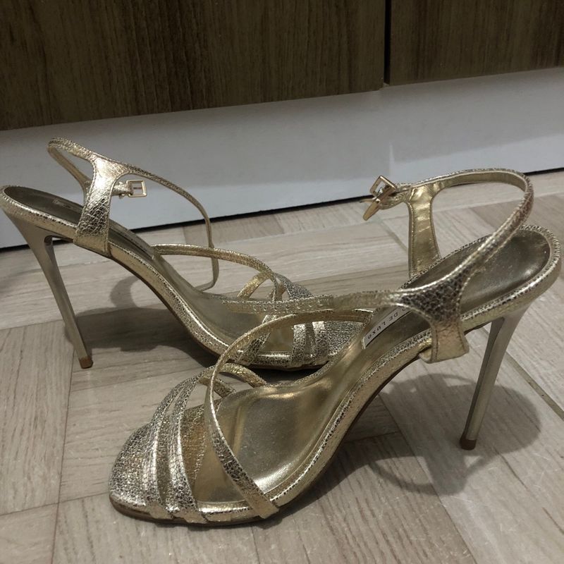 Salto Alto Dourado Sapatinho De Luxo Usado 83859583 enjoei