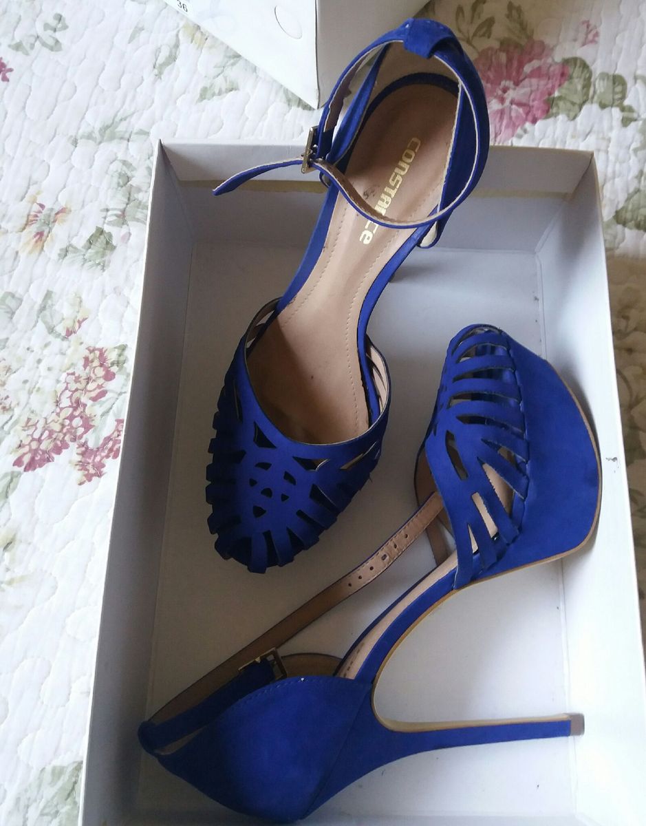 sandalia de festa azul royal