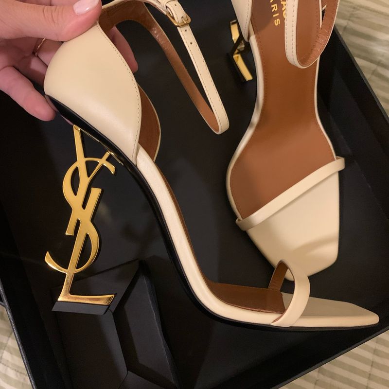 Sandalia Opyum Sapato Salto Ysl Salto Ysl Opyum Bege Yves Saint
