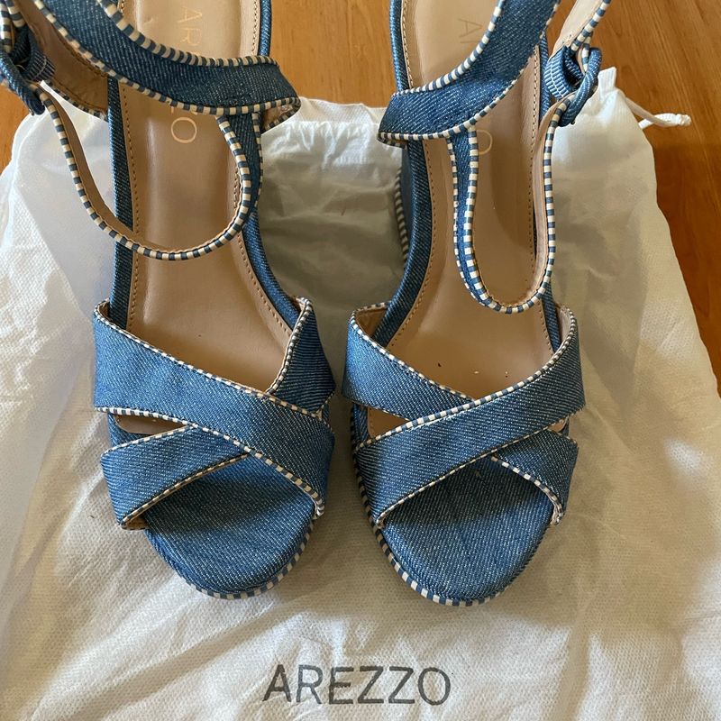 Sand lia Ana Bela Azul Jeans Nova Arezzo Tam 36 Sand lia