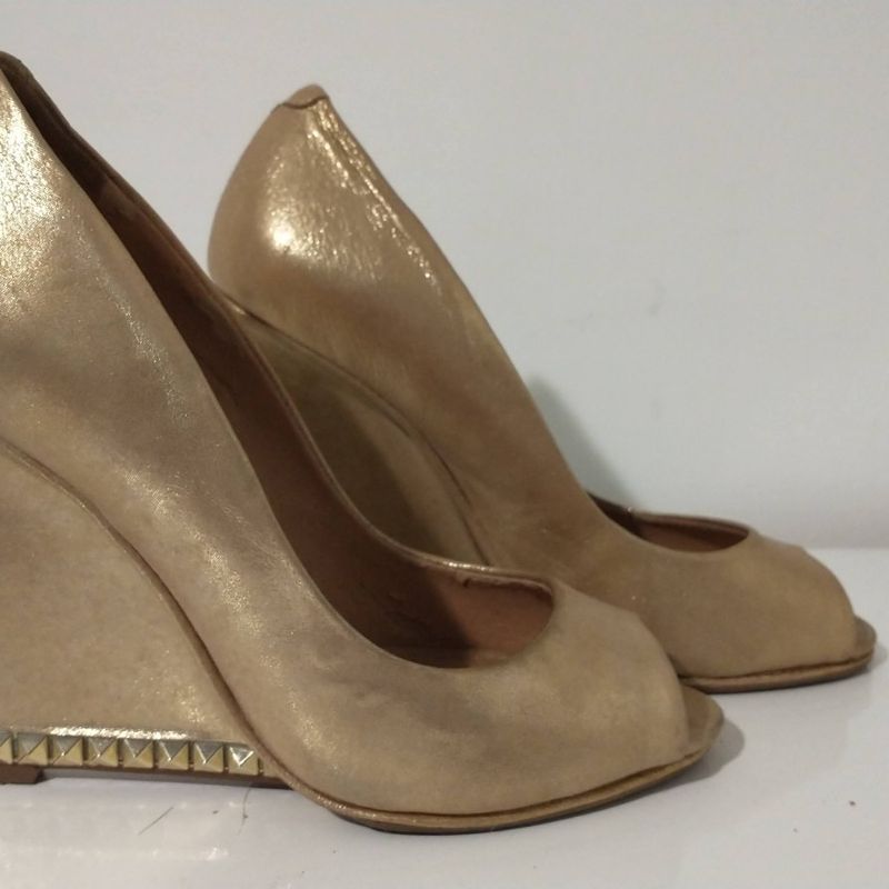 Sand lia Anabela Dourada Schutz Sand lia Feminina Usado 89503974