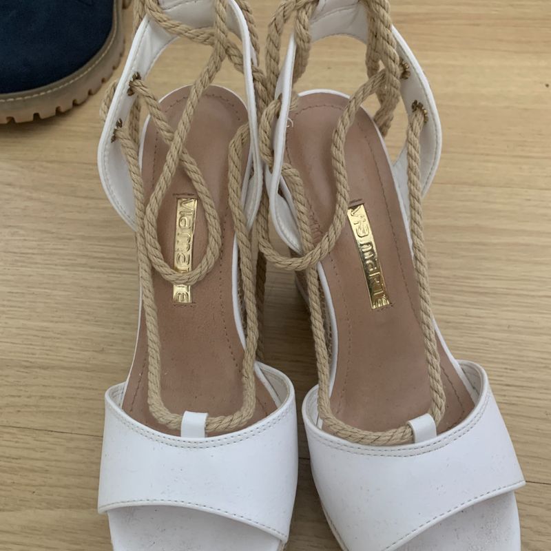 Sandália anabela best sale espadrille via marte