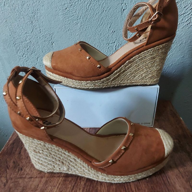 Sandália espadrille anabela store lara