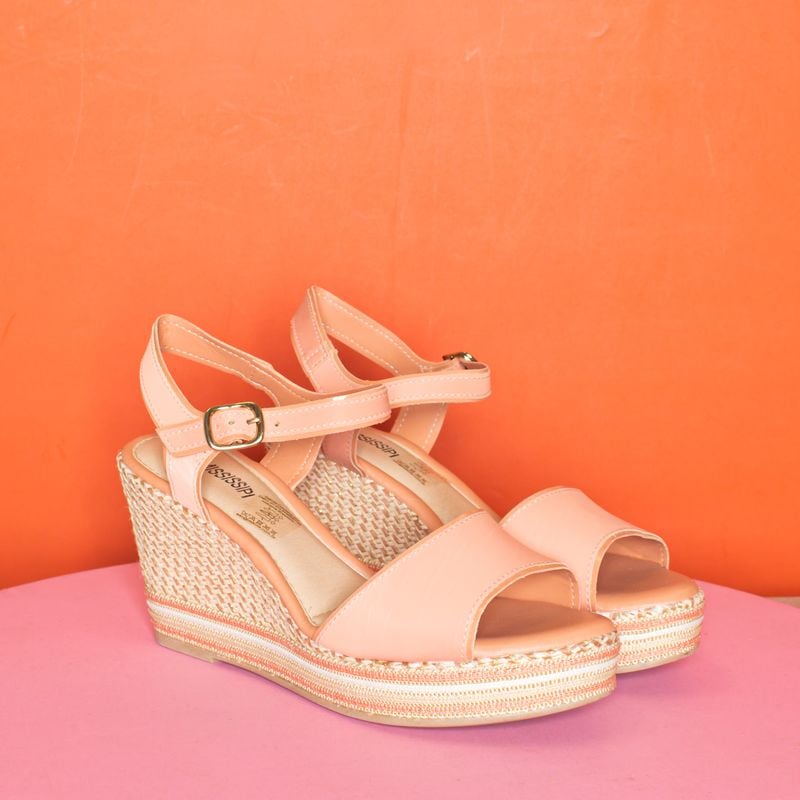 Sandália Anabela Mississipi Coral Sandália Feminina Mississipi Nunca  Usado 72348641 enjoei