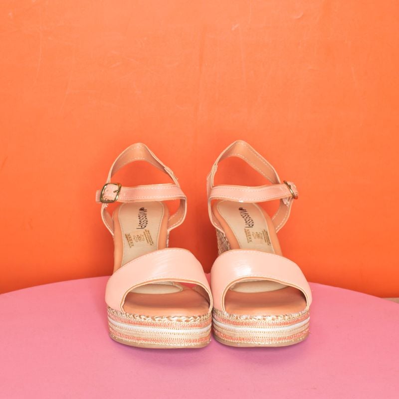 Sandália Anabela Mississipi Coral Sandália Feminina Mississipi