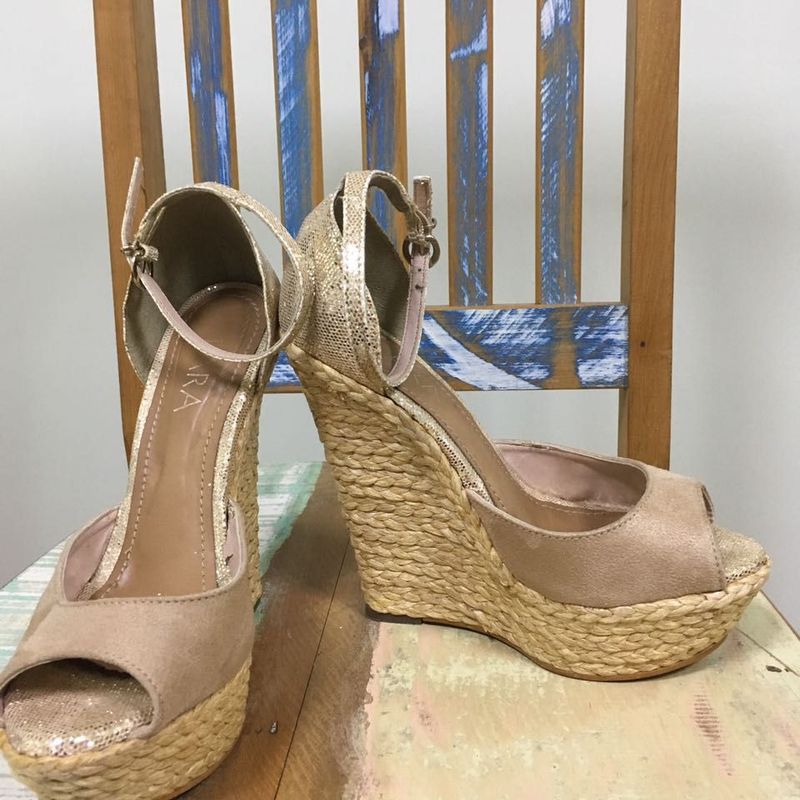 Sandália espadrille hot sale anabela lara