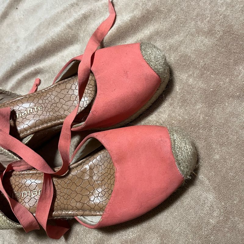 Sandália Anabela Anabela Vermelha Via Marte Sandalia Salto Anabela