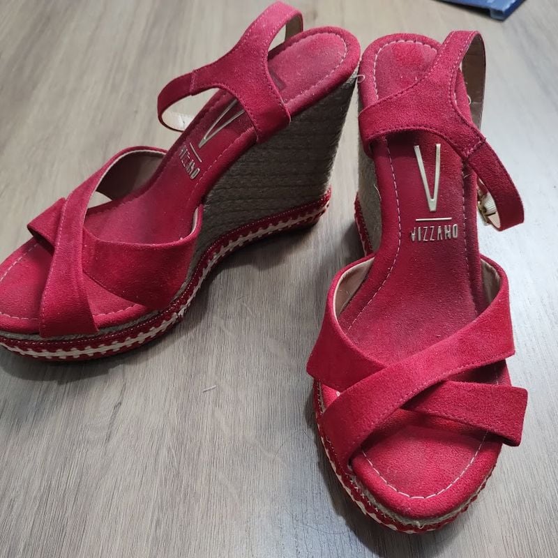 Sandália Anabela Vermelha Vizzano Sandália Anabela Vizzano