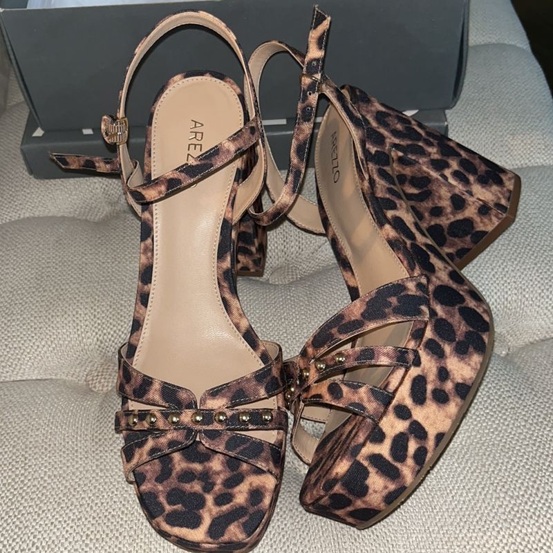 Sand lia Animal Print Arezzo Sand lia Feminina Arezzo Nunca