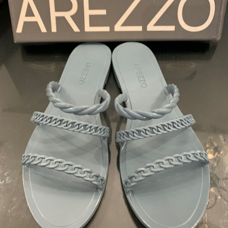 Sand lia Arezzo 37 Injetada Soft Blue Nova Na Caixa Original