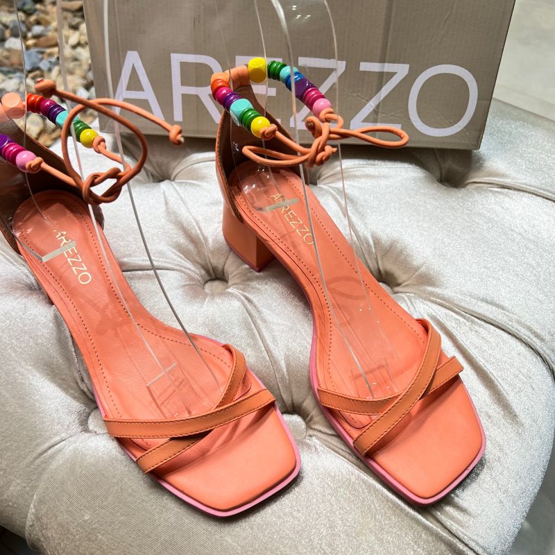 Sand lia Arezzo Colorida Mi angas Ver o 2023 Laranja com Rosa Neon Desejo Esgotada No Site Sand lia Feminina Arezzo Nunca Usado 85821660 enjoei