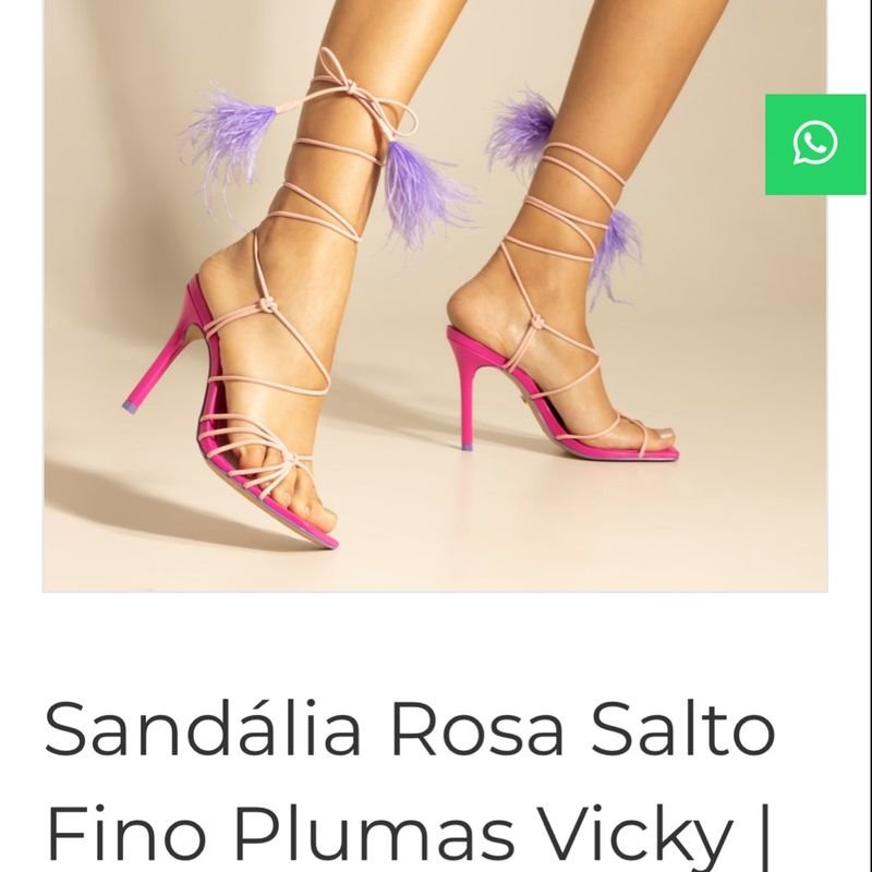 Sand lia Arezzo Nova Salto com Plumas Cor Verde com Azul e Rosa Sand lia Feminina Arezzo Nunca Usado 92405381 enjoei