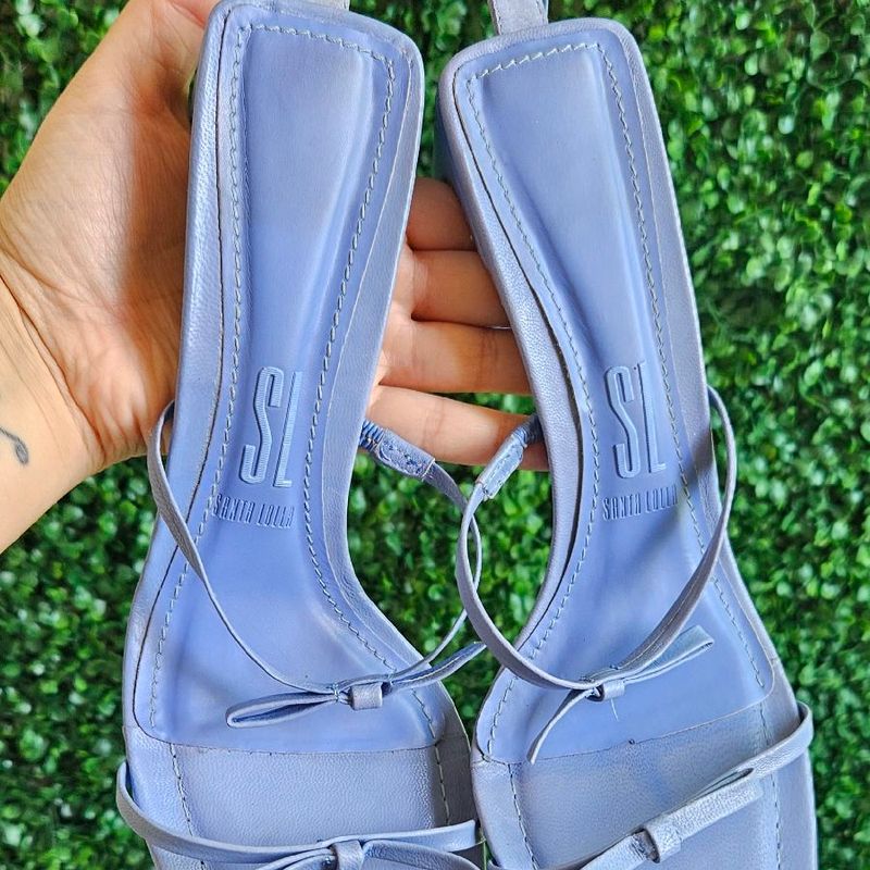 Sandália Azul Salto Quadrado Santa Lolla Rasteira Feminina Santa Lolla  Usado 99640411 enjoei