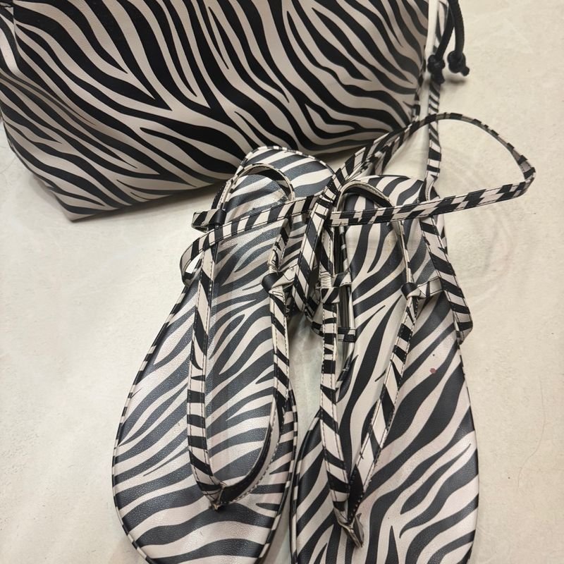 Sandalia Bolsa Arezzo Zebra Sapato Feminino Arezzo Usado 96211131 enjoei