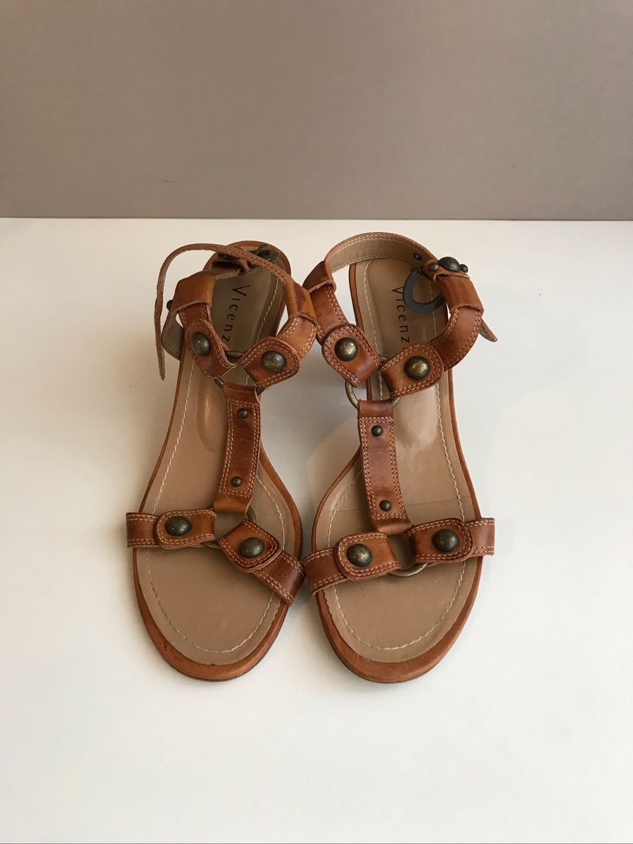 sandalia couro legitimo