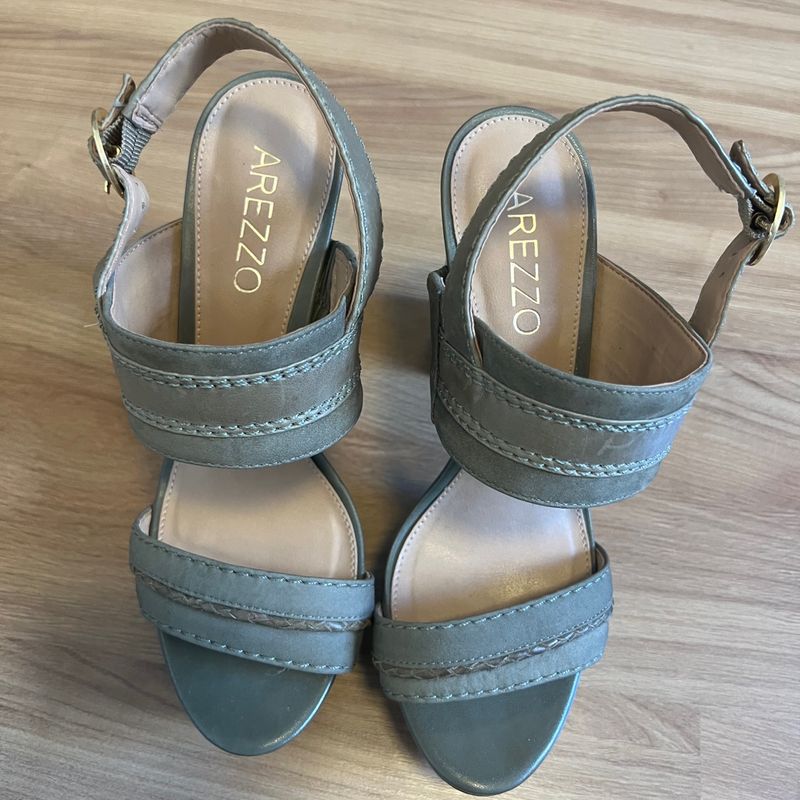 Sand lia Couro Verde Musgo Arezzo Sand lia Feminina Arezzo
