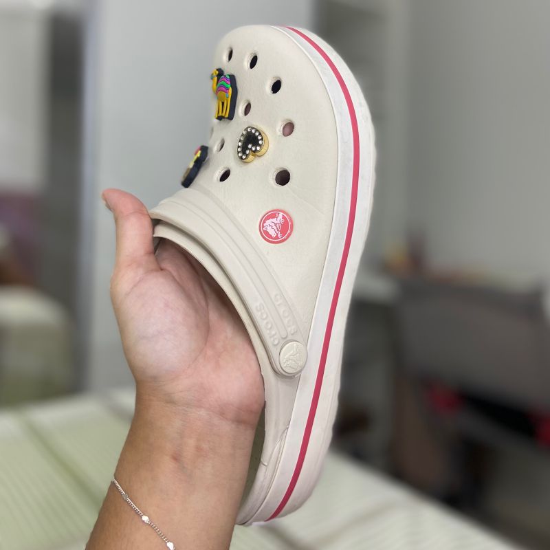 Sandália Crocs Crocband Clog Stucco/Melon Sandália Feminina