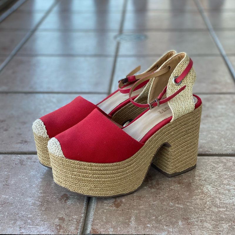 Sandalia sales espadrille vermelha