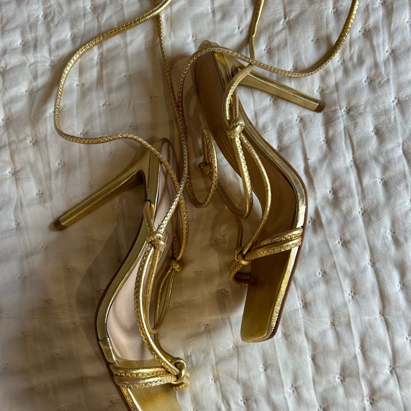 Sandália Dourada Uza Shoes Uza Shoes Usado 100648548 enjoei - Main Image