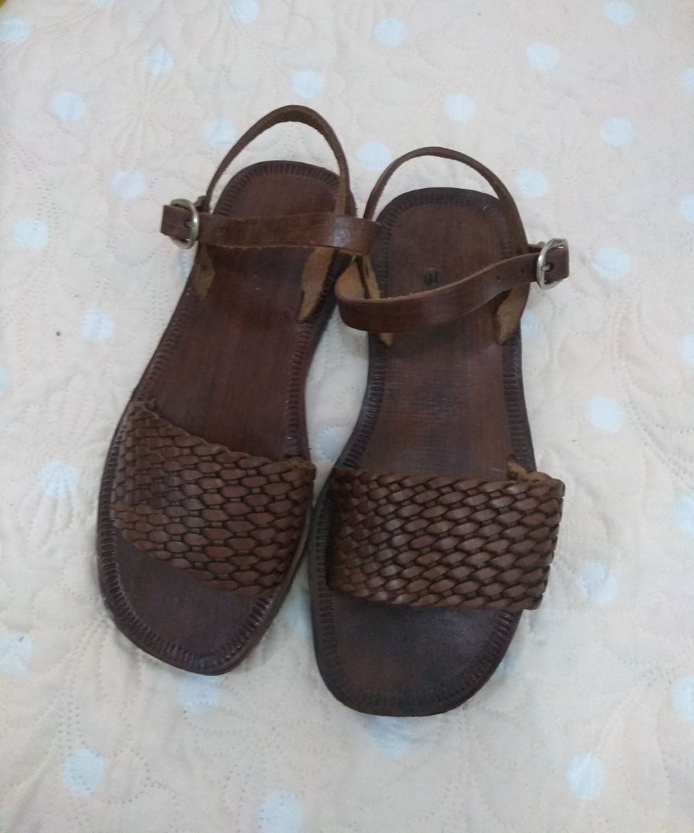 sandalia couro legitimo