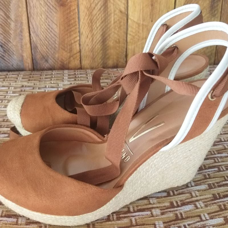 Sandália espadrille com amarração hot sale vizzano