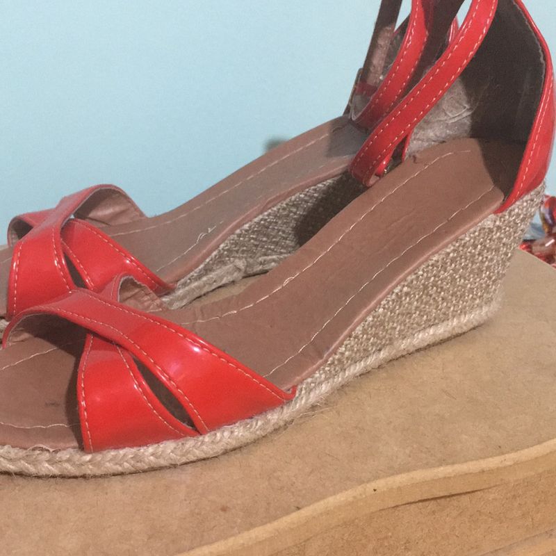 Sandalia store espadrille vermelha