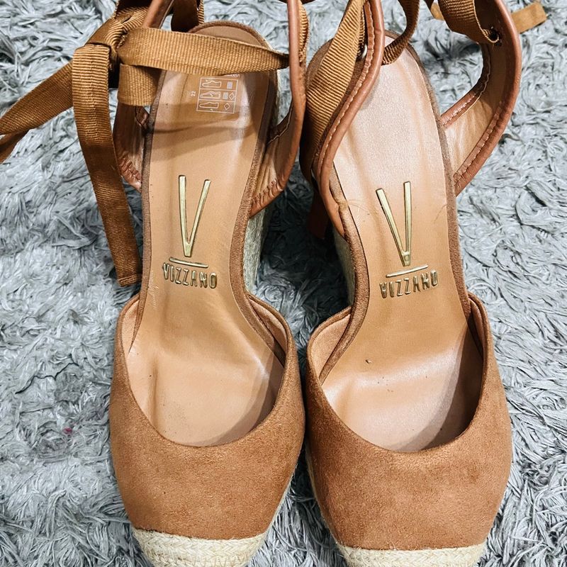 Sandália vizzano 2024 espadrille caramelo