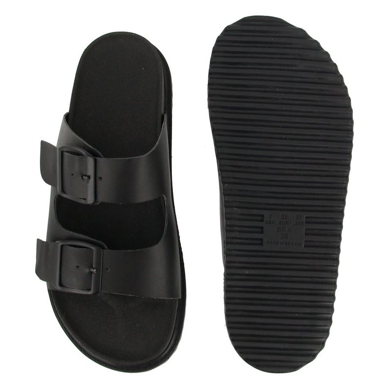 Rasteira Papete DAFITI SHOES Transpasse Preta - Compre Agora