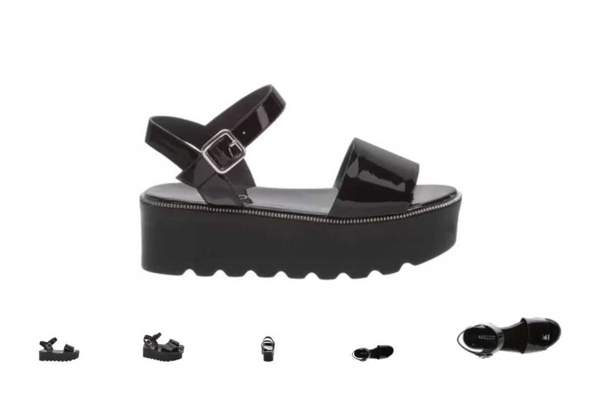 sandália flatform arezzo