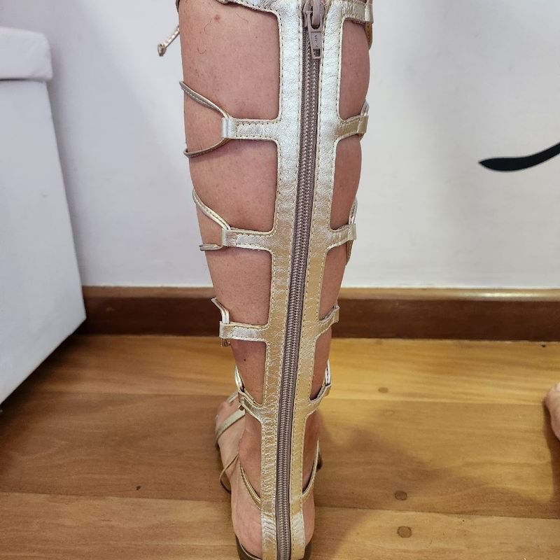 Sandália Gladiadora Dourada Sandália Feminina Corello Nunca Usado  92932076 enjoei
