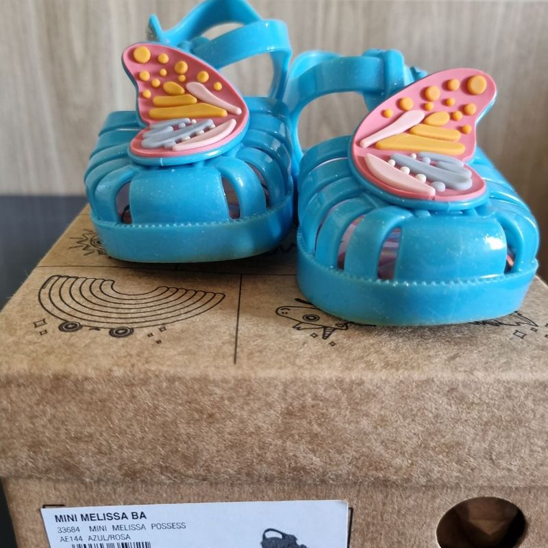 Sandália Infantil Mini Melissa Na Cor Azul com Aplicação de Borboleta  Tamanho 17-18 Calçado Infantil para Bebê Mini Melissa Usado 94704568  enjoei