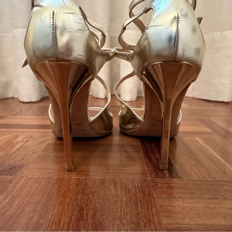 Sandalia Lang Jimmy Choo Dourada Tam 38 1/2 Sola | Jimmy Choo