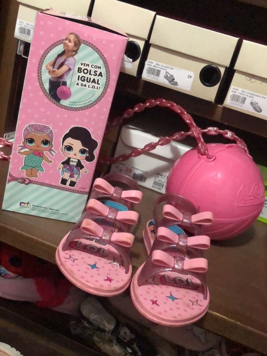 sandalia lol com bolsa