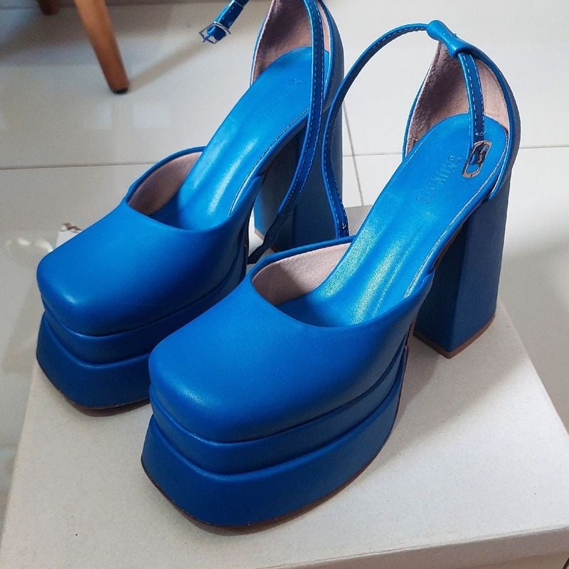 Sandalia meia store pata azul royal