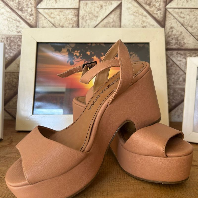 Sandália Morena Rosa Salto Bloco Sandália Feminina Morena Rosa Nunca  Usado 96933326 enjoei