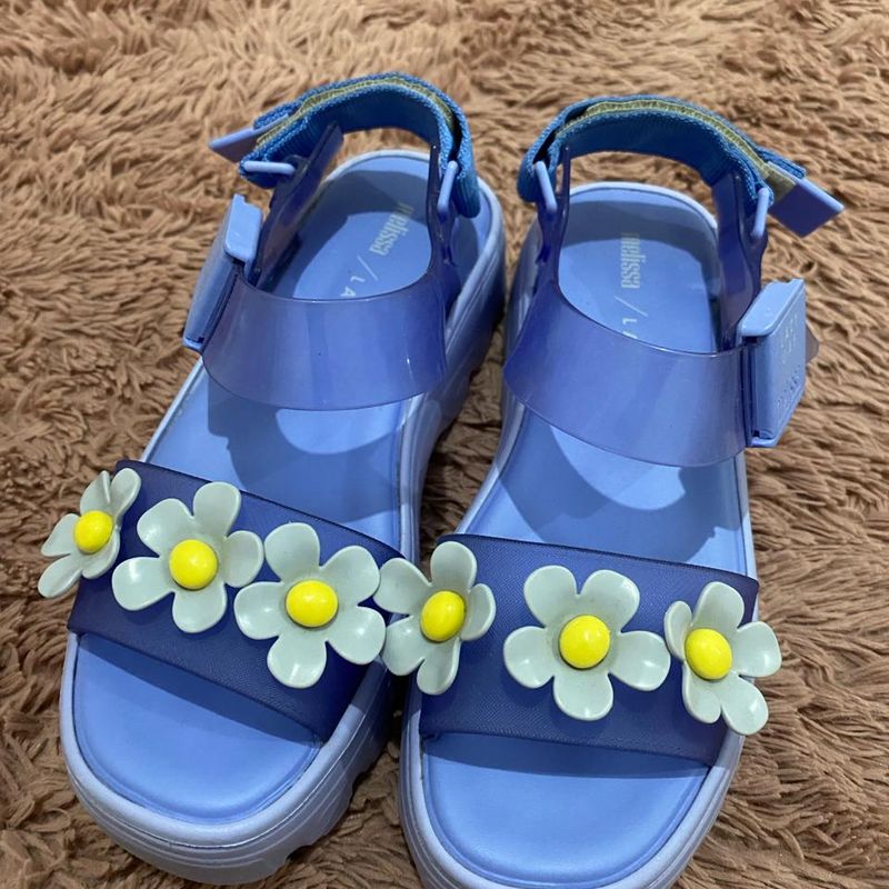 melissa Lazy Oaf ブルー　サンダル Sandália Melissa Kick Off + Lazy Oaf Azul | Melissa Usado