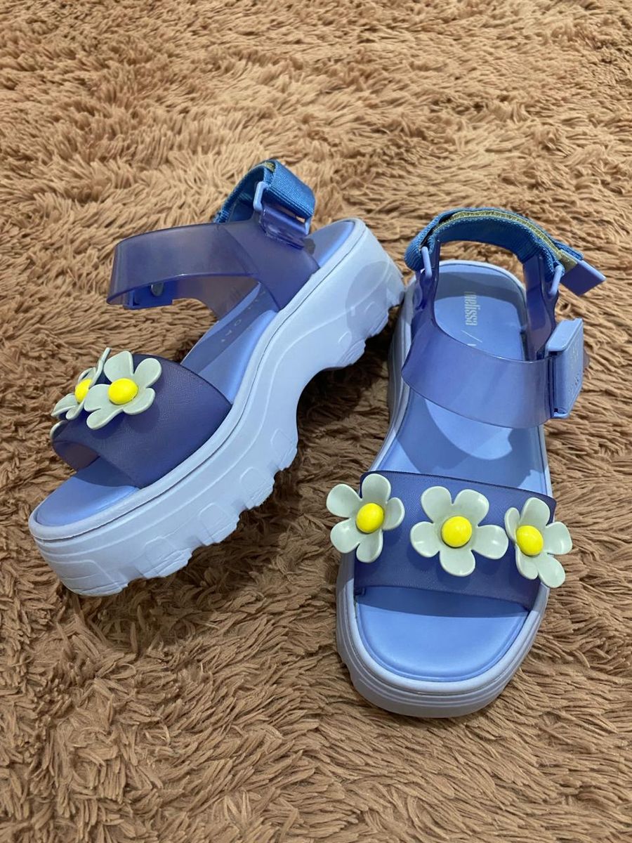 Sandália Melissa Kick Off + Lazy Oaf Azul | Melissa Usado