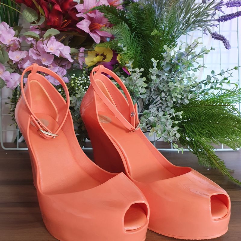 Sandália Melissa Patchuli Laranja N 38 Sandália Feminina Melissa Usado  83151066 enjoei