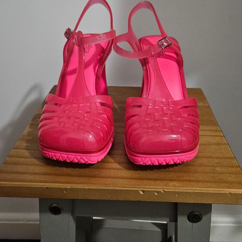 Sandália Melissa Salto Alto Rosa Super Confortável Tamanho 35