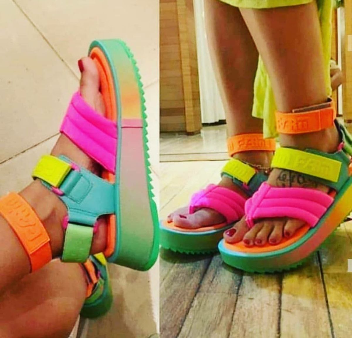 sandalia neon